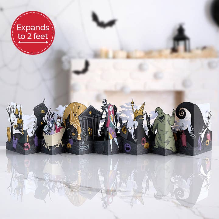 Disney Tim Burton’s The Nightmare Before Christmas Halloween Town Loooooong Card™ (Expands to 2 feet) for wholesale by Lovepop Cards