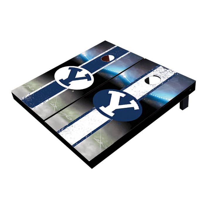 BYU Cougars All-Weather Cornhole Set with Stripes for wholesale by Skip's Garage