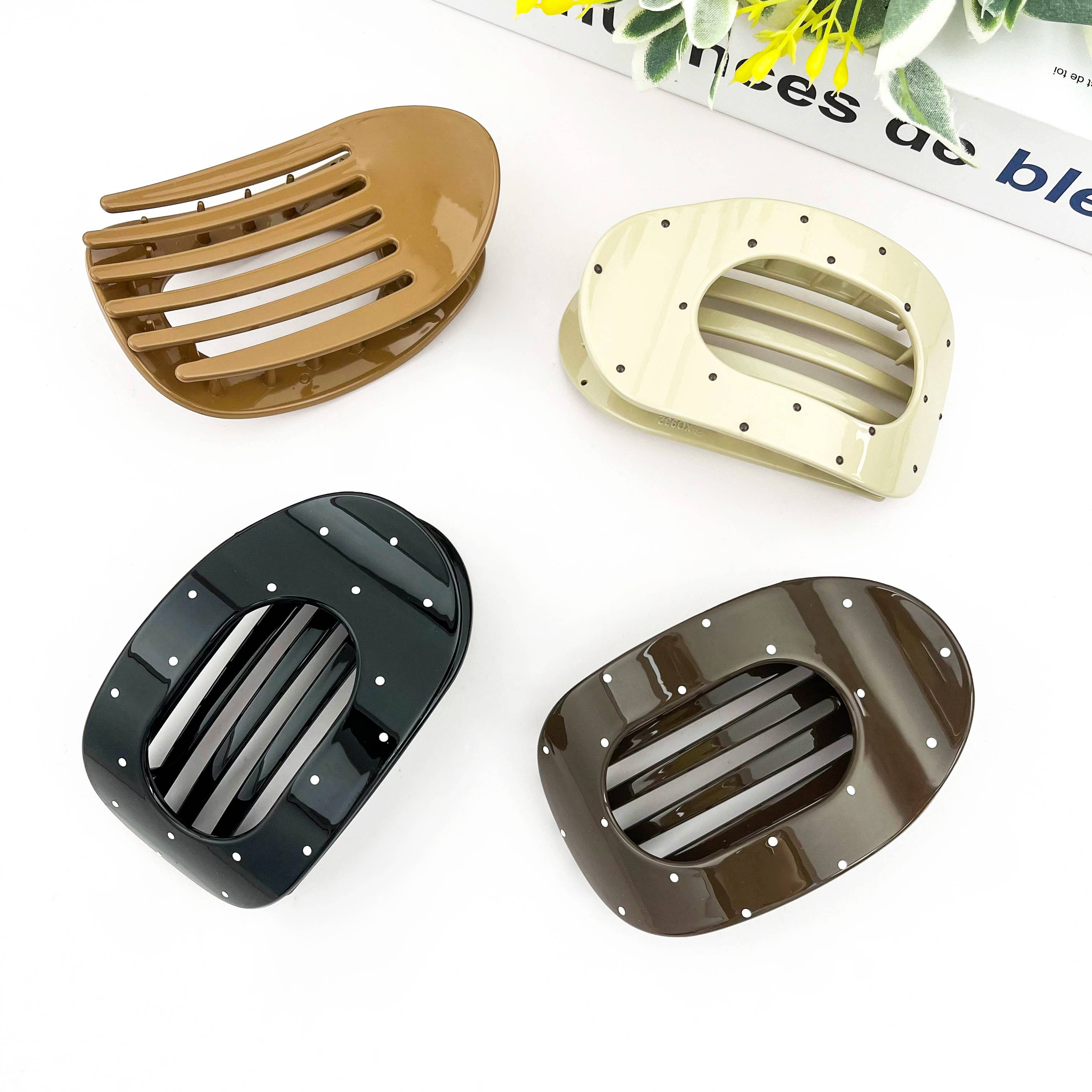 TheDivaSoap - Wholesale Hair Clip - Women's - Polka Dot Solid Color Flat Clip4