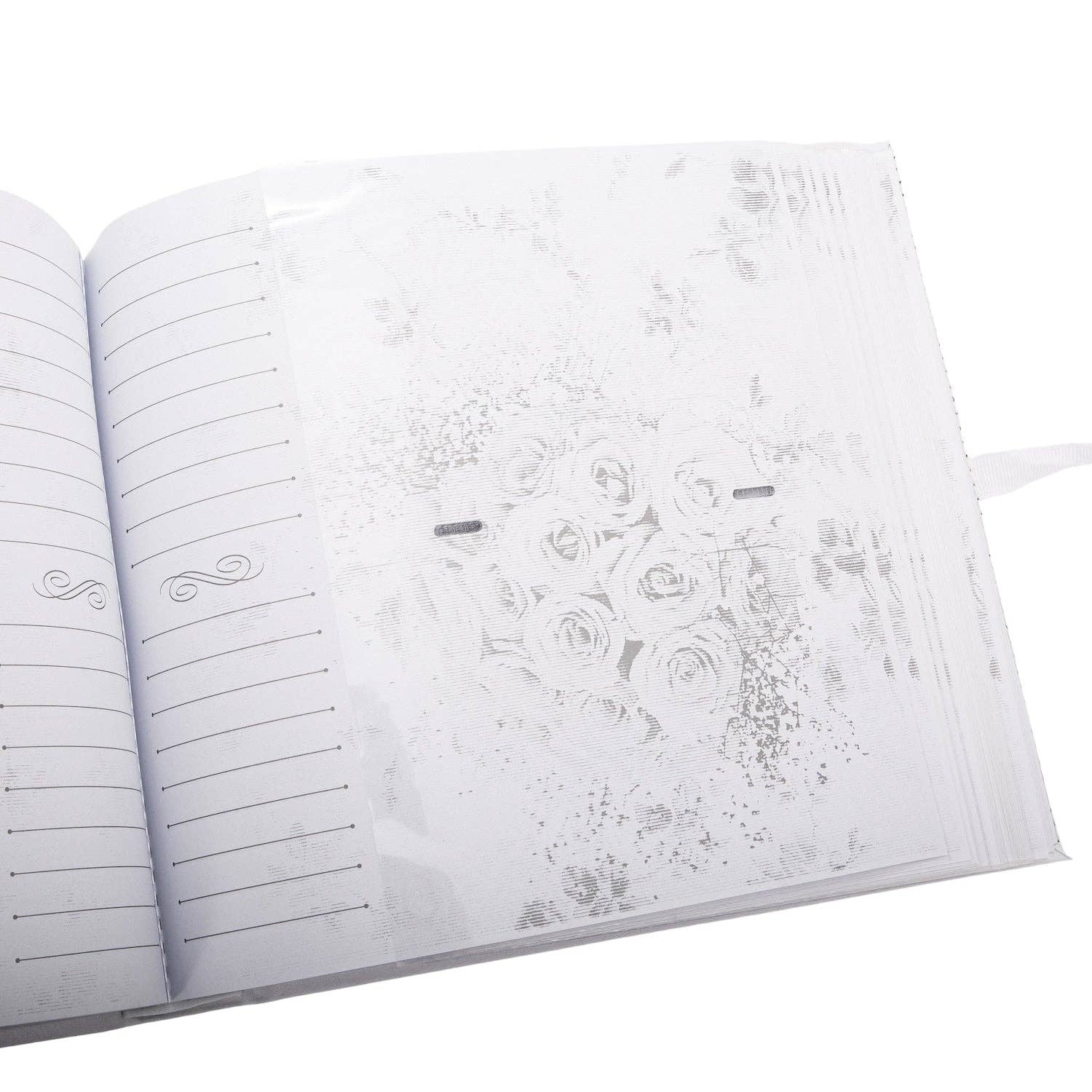 Happy Homewares – wholesale Photo album – Beautiful Ivory Suede Wedding Album Holding 160 4" x 6" Photos with Gold Hearts5