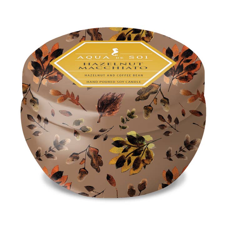 The SOi Company – wholesale Travel candles – Hazelnut Macchiato Coffee 9oz Aqua De Soy Candle Tin0