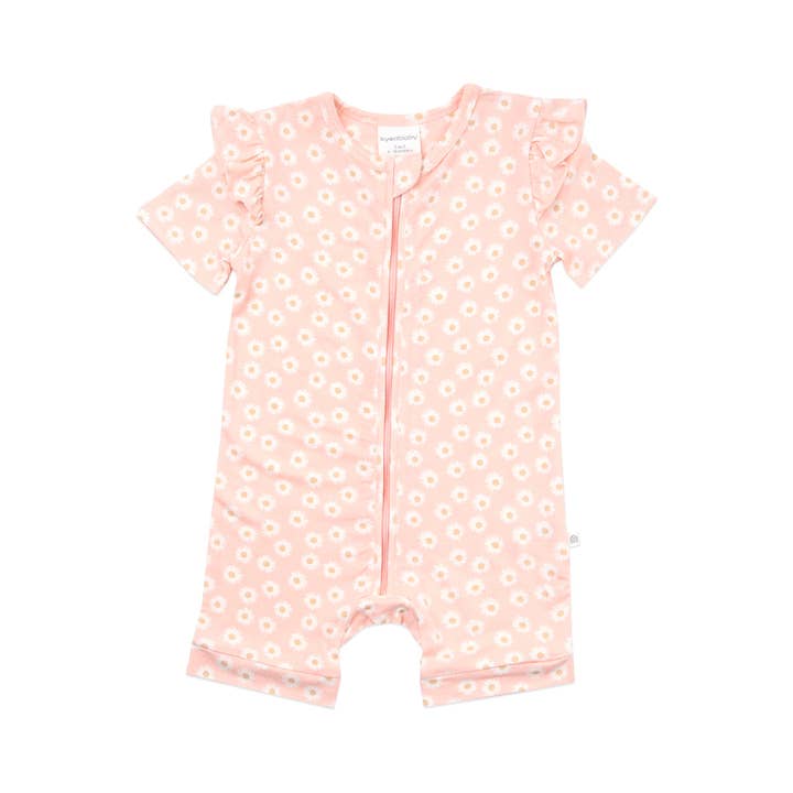 Kynd Baby - Wholesale Jumpsuit – Baby - Day or Night Short Sleeve Frill Onesie - Daisy Charm2