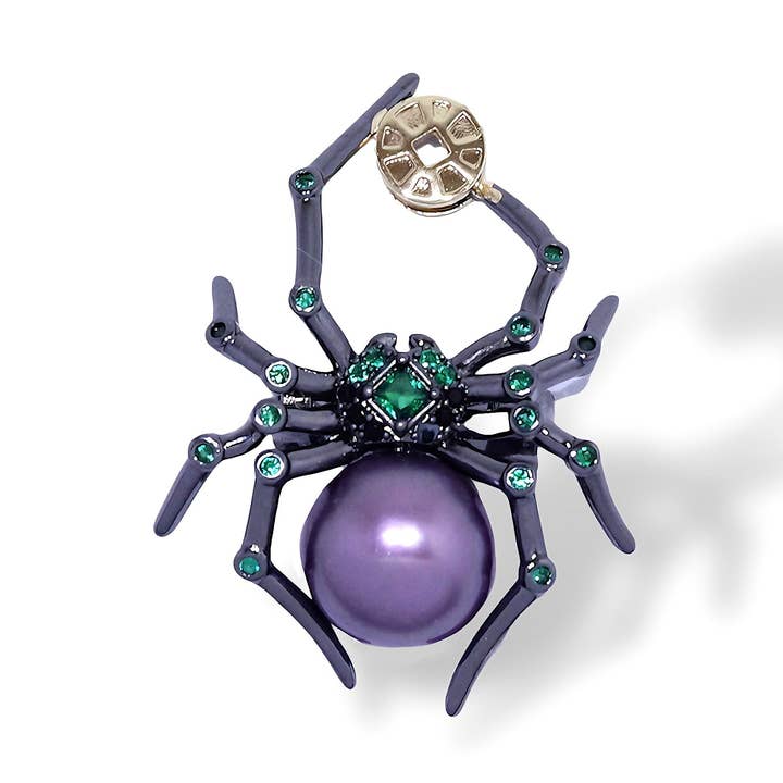 Mystische Spinne Lila Perlenbrosche für den Großhandel von Ninemoo