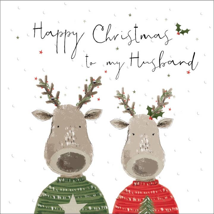 Happy Christmas to My Husband, biglietto di auguri fatto a mano per la vendita all'ingrosso da parte di The Handcrafted Card Company