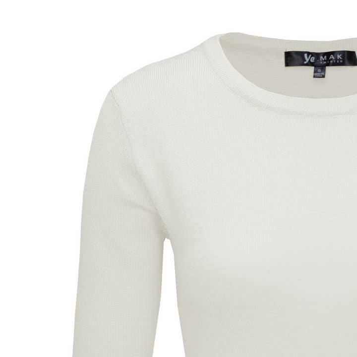 Mak - Wholesale Knit Top - Women's - 3/4 Sleeve Crewneck Soft Lightweight Basic Knit Top MK363613