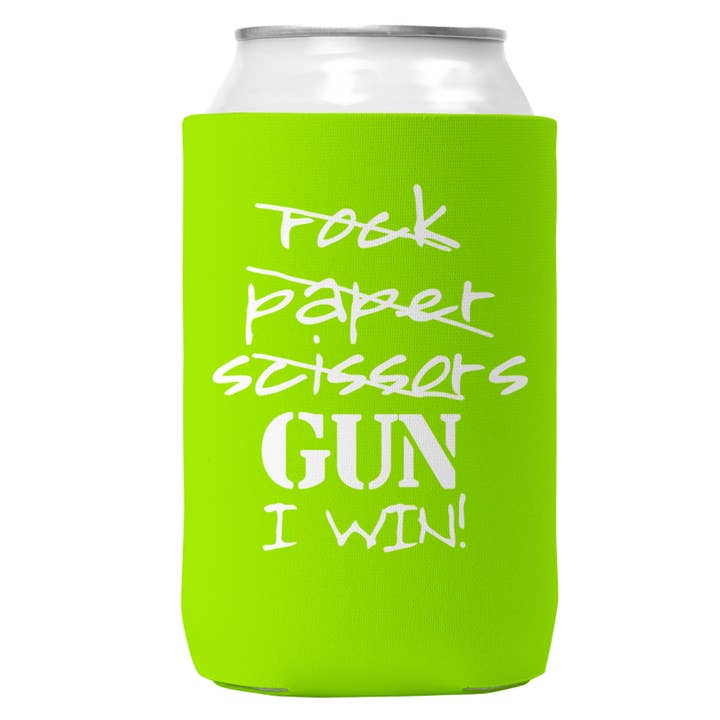 Wi-Wear - Wholesale Drink Huggers & Koozies - Rock Paper Scissors Gun Can Coozie/Cooler for 12oz Cans5