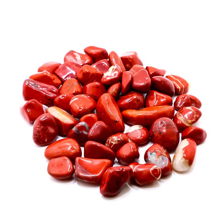 Rød jaspiskrystal tumlesten for engroshandel hos Portals and Palms LLC