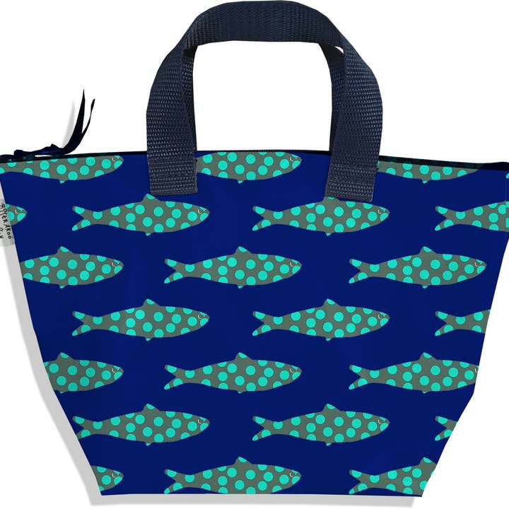 Sac à main enfant fille zippé poissons verts bleu pour la vente par BISTRAKOO