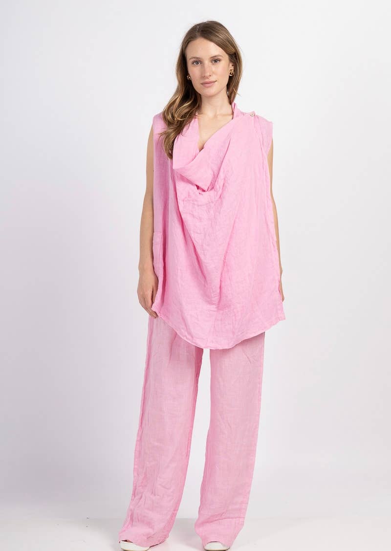 LINEN & COTTON HOUSE – Großhandel Oberbekleidungsweste – Damen – WESTE AUS LEINEN 5172 BESTSELLER FRÜHLINGS- UND SOMMERKLEIDUNG 36