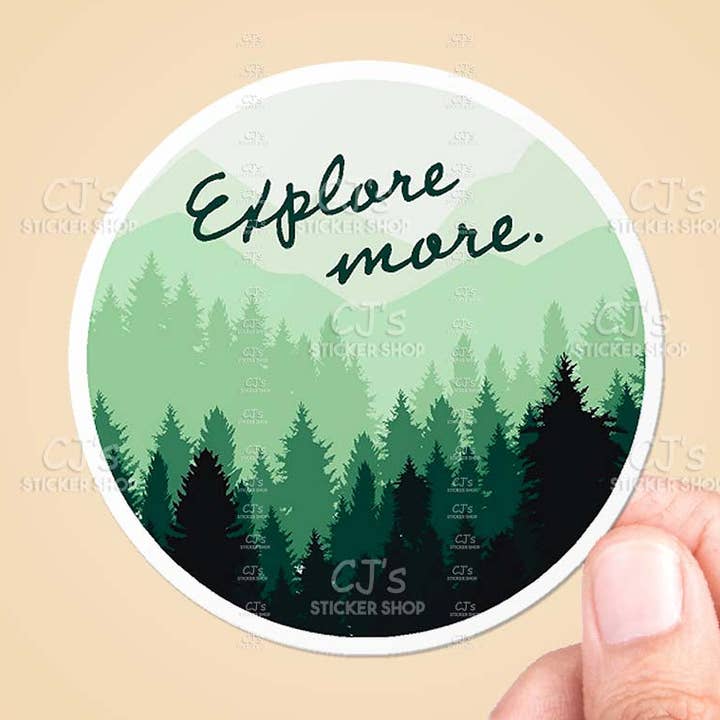 Explore More Woods Circle Sticker for wholesale by CJ's Sticker Shop