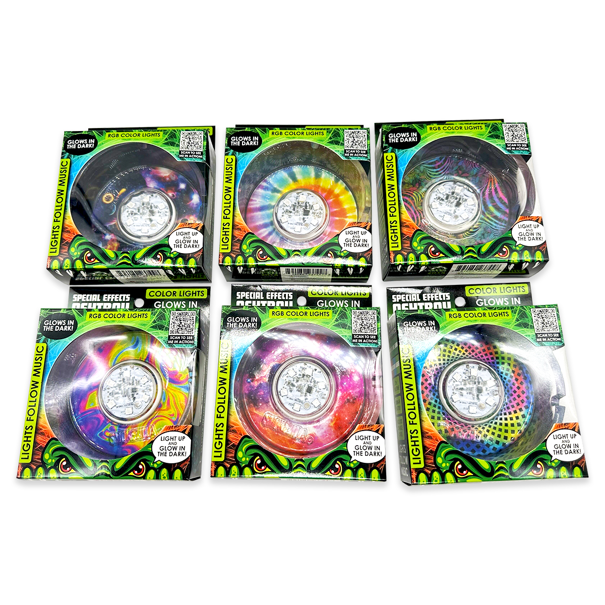 Novelty Brands - Wholesale Ashtray - Smokezilla Glass LED Light Ashtray Boxed - 6/Display3