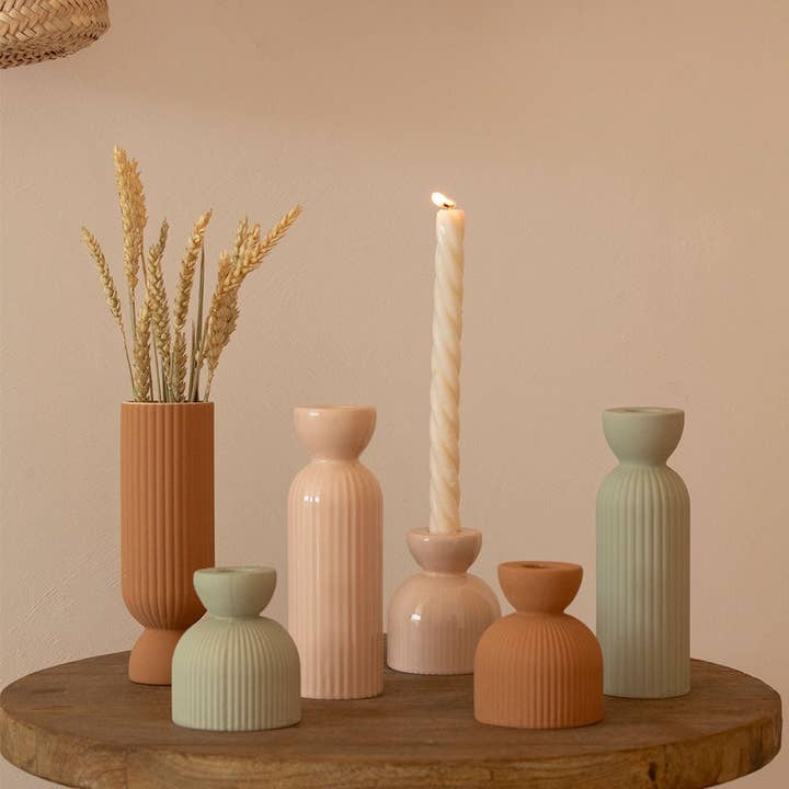 Oustao - Wholesale Candle holder - Lus M ceramic candle holder - Green5