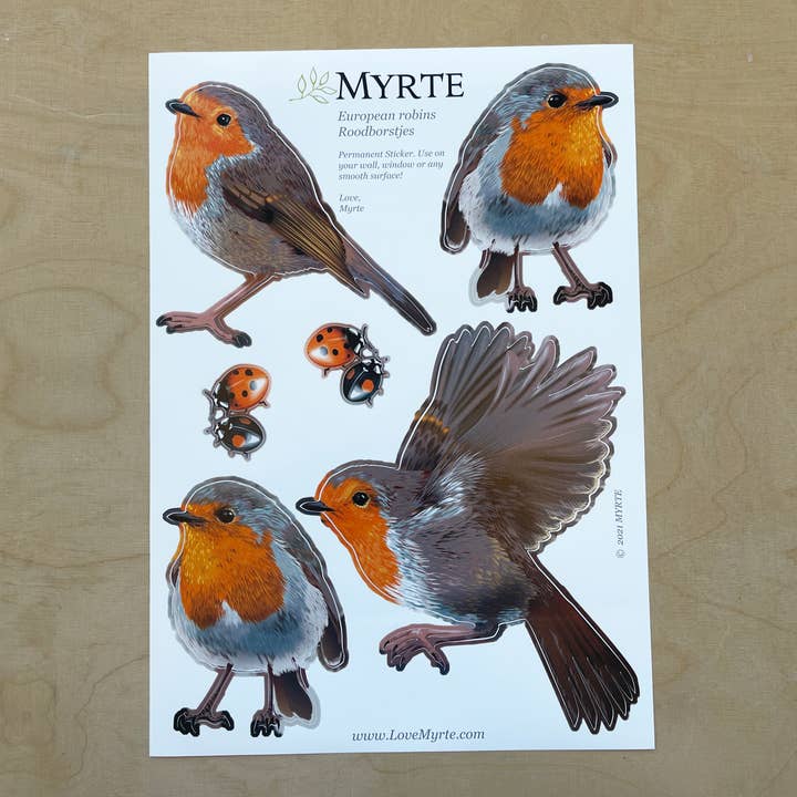MYRTE - Vente Autocollant mural - Autocollant mural Illustration Robin6