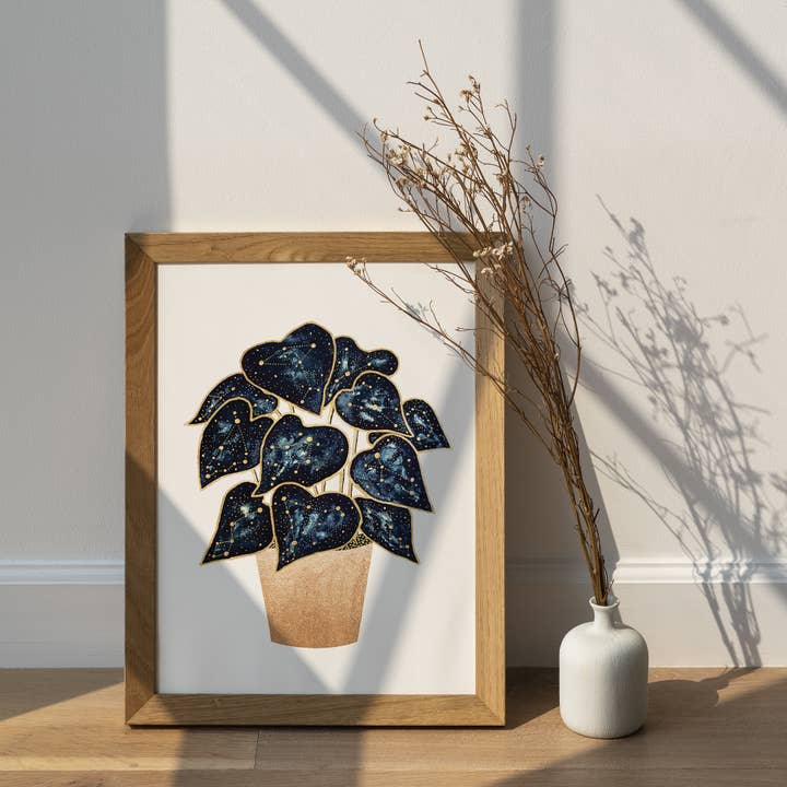 The Flow Design - Wholesale Art Print - Celestial Plant Art Print - Plant Poster, Botanical Decor