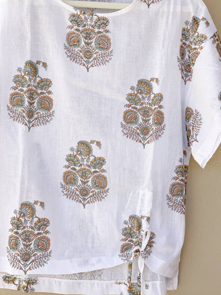 Softest Cotton Blouse with lower front string (Mustard) for wholesale by Brunch | My Dear