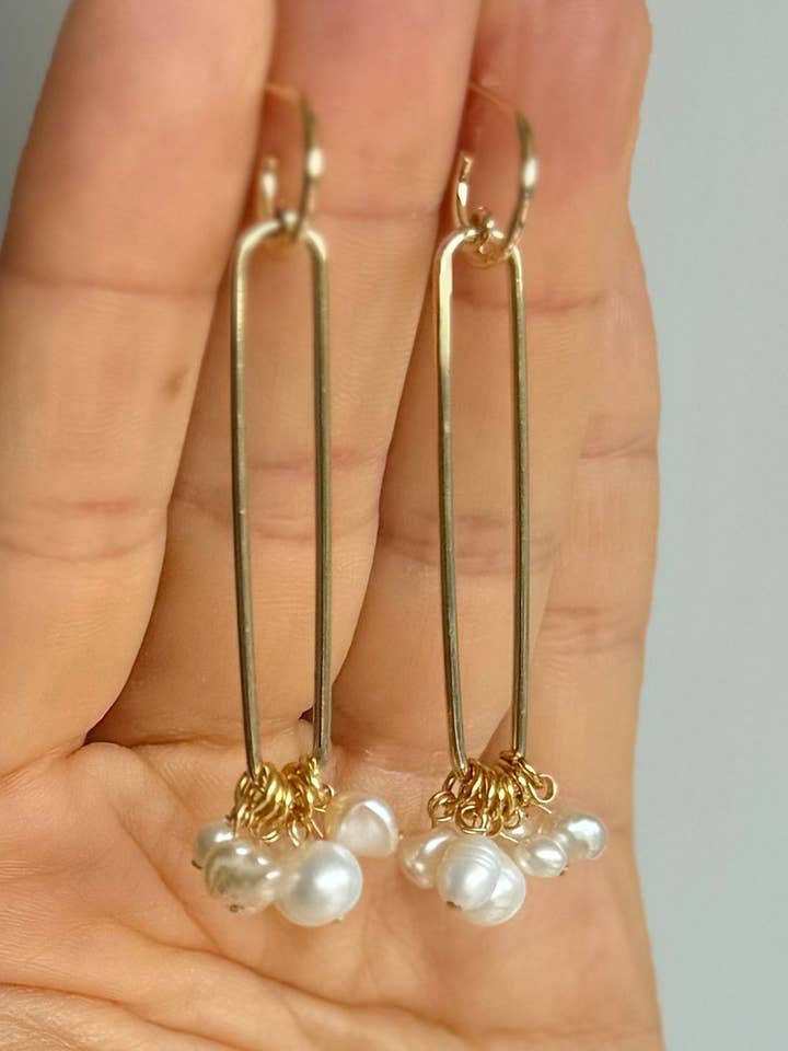 CLARITY PEARL DROPS | Pearl Cluster Drop Earrings | GF for wholesale by WILYMI Jewelry Co