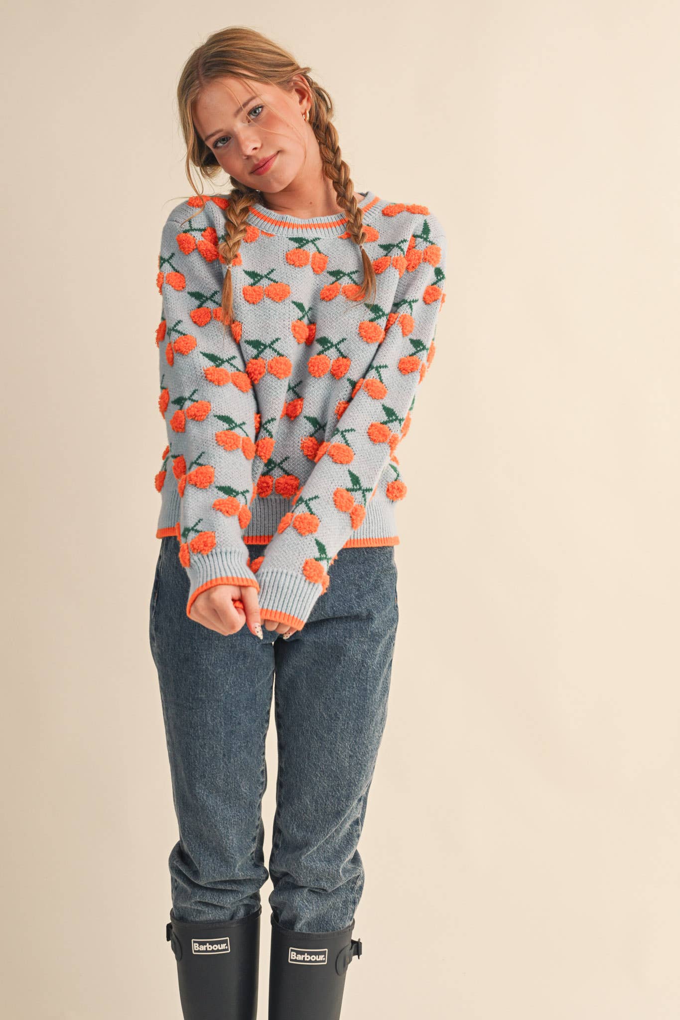 &MERCI - Wholesale Knit Sweater - Women's - FUZZY CHERRY SWEATER MSW1112225