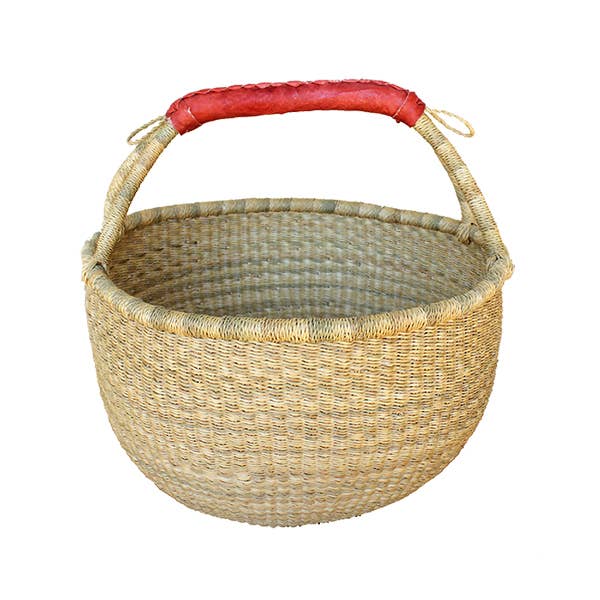 African Market Baskets - Wholesale Basket - G-138A: Natural Large Round Basket = 4 Per Case