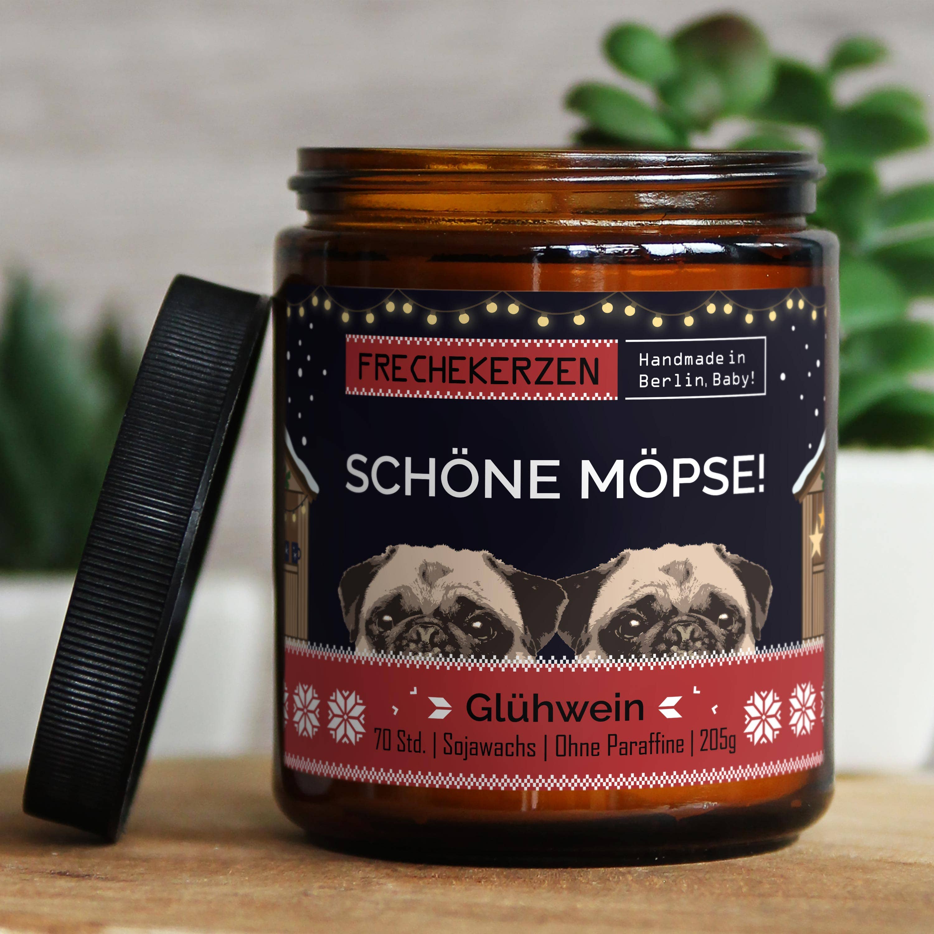 mysoy‎® Duftkerzen-Manufaktur – Großhandel Kerze im Glas / gefüllte Kerze – Duftkerze mit Spruch | schöne möpse!| Geschenk Soja7