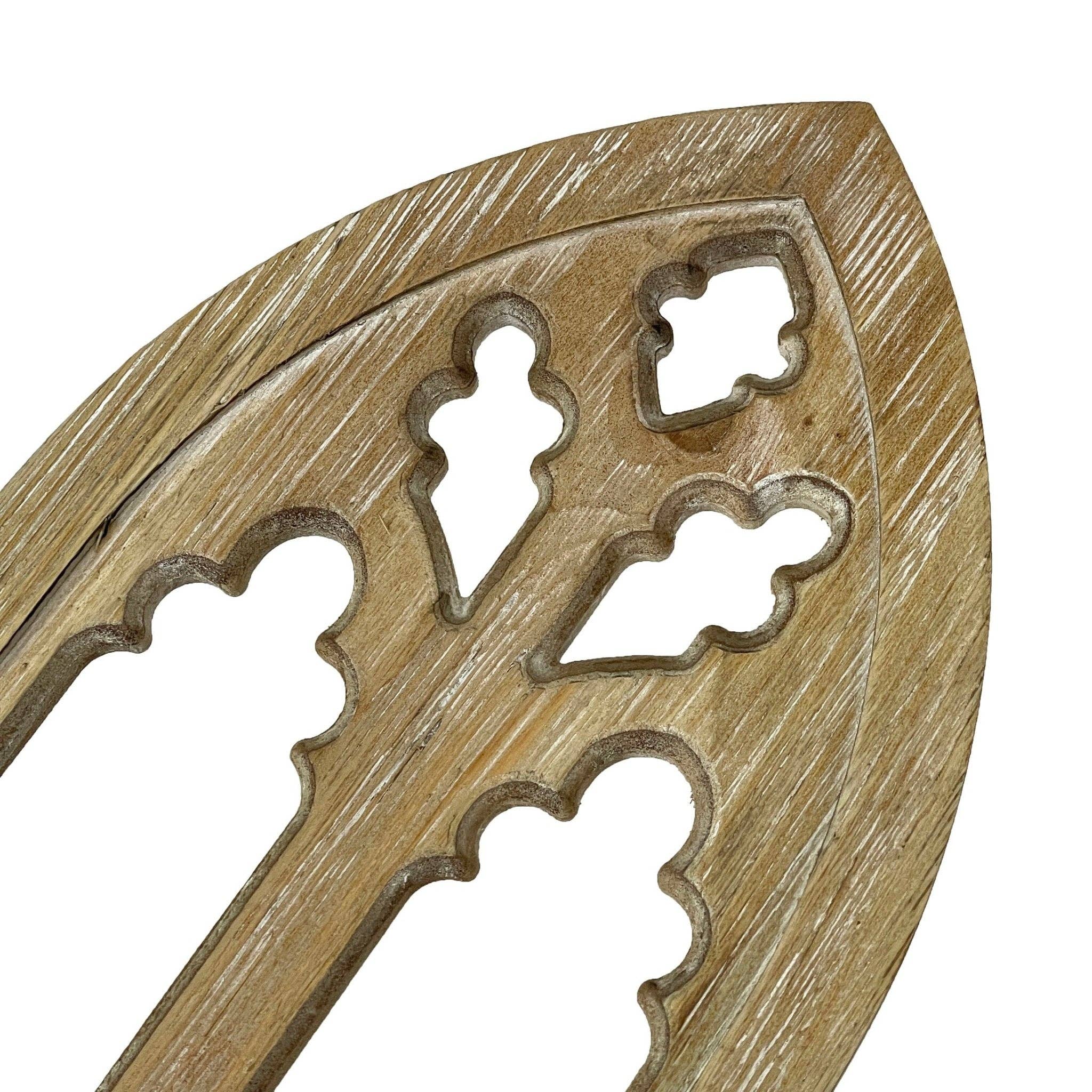 Zeckos - Wholesale Wall Accent - Set of 2 Washed Wood Gothic Arch Window Frame Wall Hangings 16