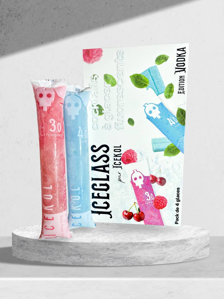 Pack of 4 Iceglass Vodka - Fluorescent Freezing Cocktail for wholesale by Icekol