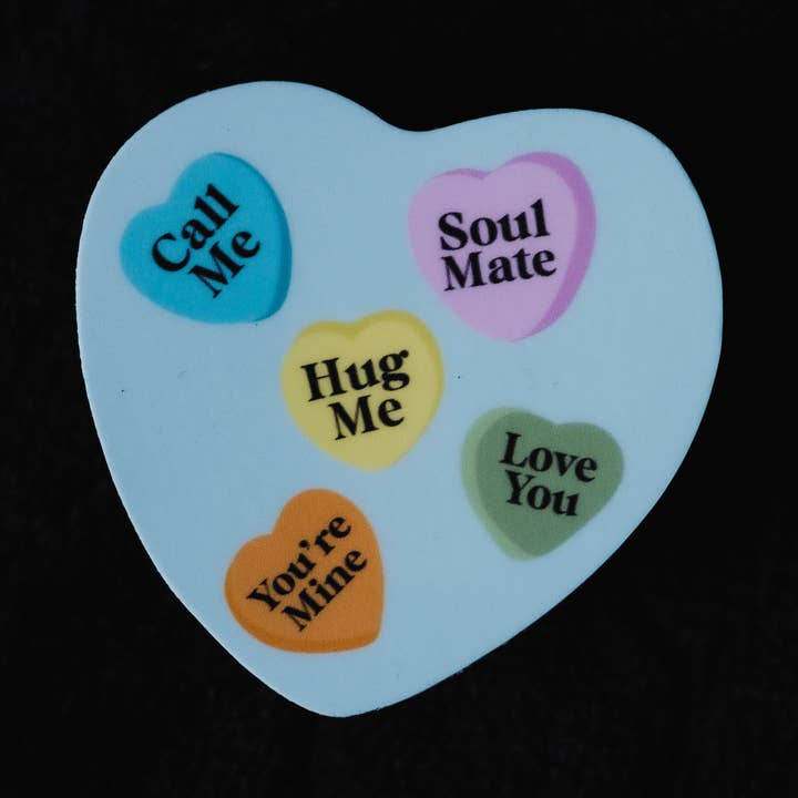 "Typical Love" VDay Hearts 2.5" Sticker for wholesale by Smut & Stick