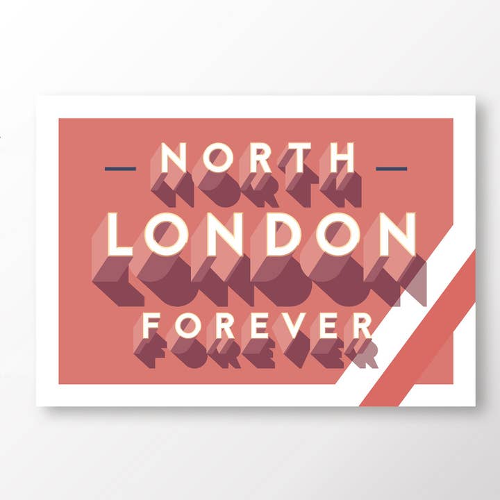 Matthew J I Wood Design & Illustration – wholesale Poster – Arsenal 'North London Forever' Poster