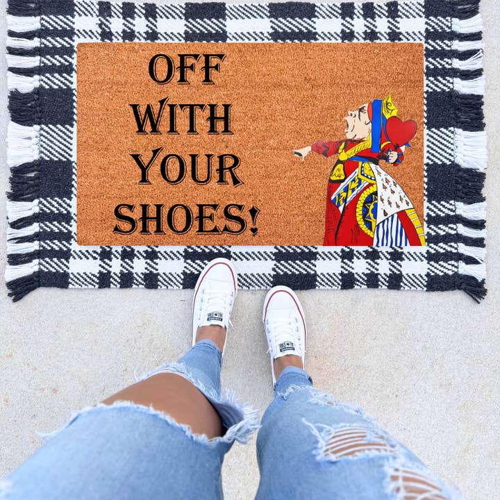 Off With Your Shoes Doormat for wholesale by The Simply Rustic Barn LLC
