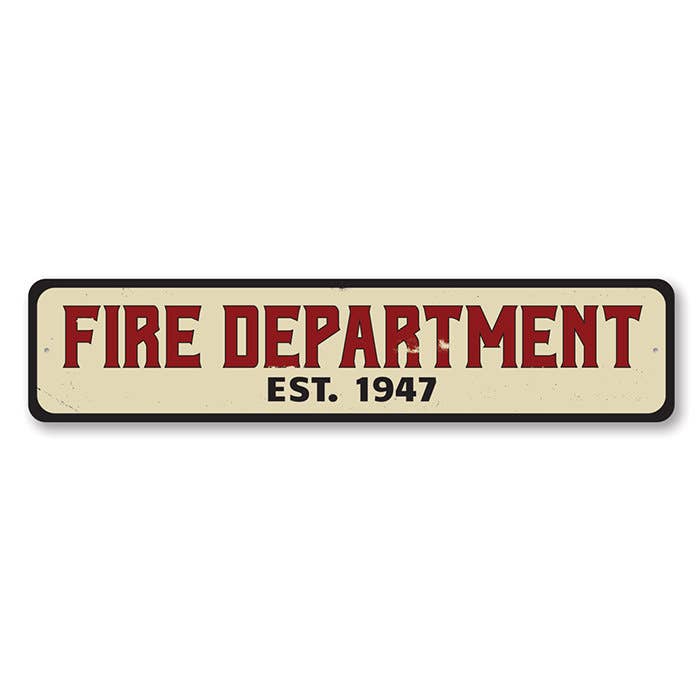 Fire Department Est Date Sign for wholesale by Lizton Sign Shop, Inc