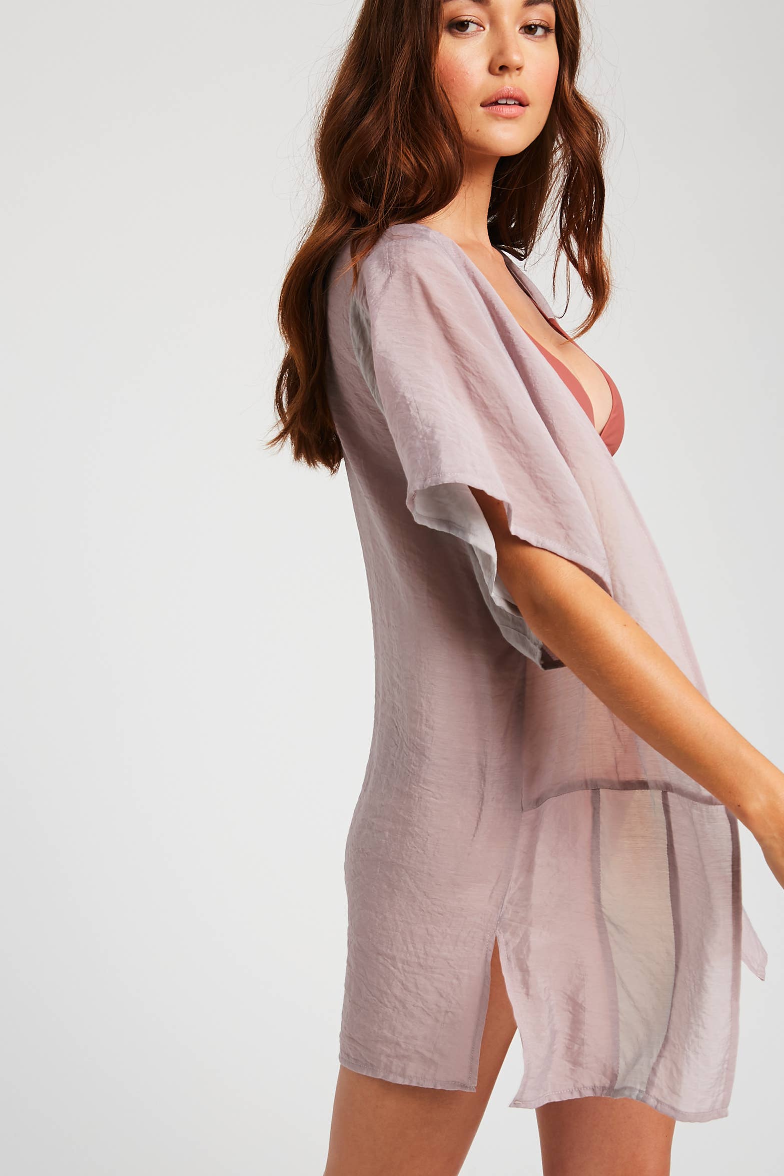 Listicle - Venta al por mayor Kimono - Mujer - Cárdigan Kimono de Bloques de Color Semitransparente24