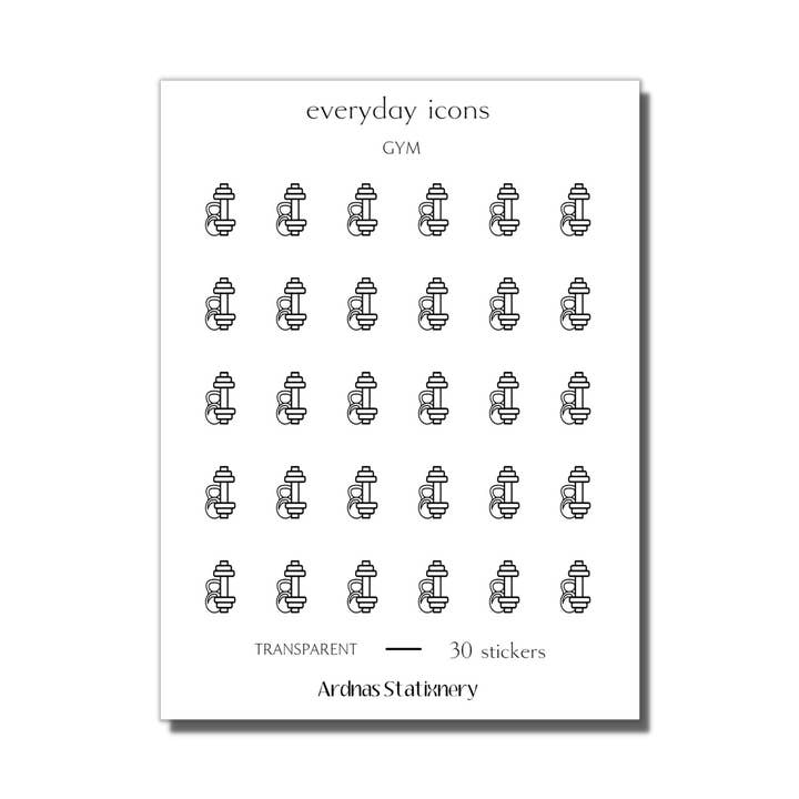 Gym | Mini Icon Sticker Sheet for wholesale by Ardnas Stationery