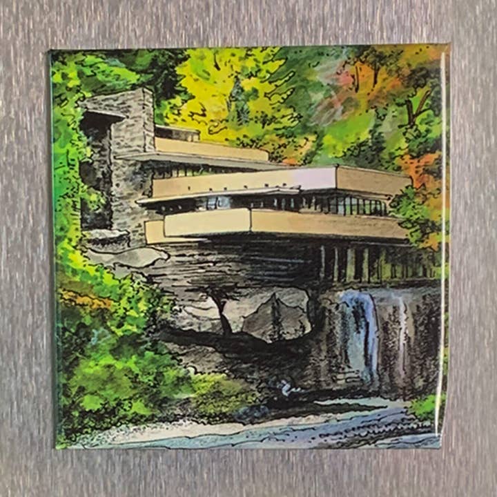 Aimant Fallingwater en Pennsylvanie pour la vente par Totally Toronto Art/Sassy City Studio