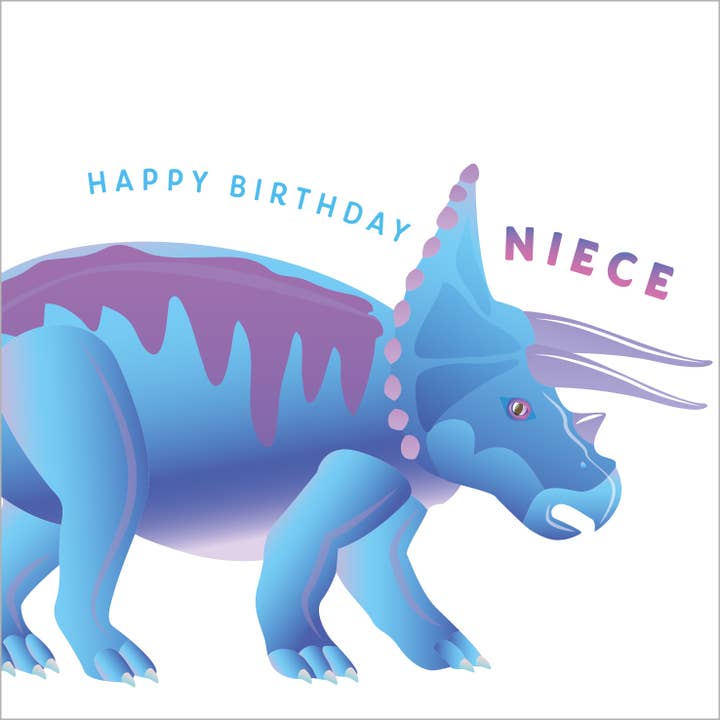 Carte de vœux D23 HAPPY BIRTHDAY NIECE Dinosaur pour la vente par Dyson Design