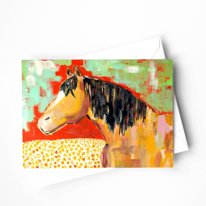 Buckskin Greeting Card  for wholesale by Kaley Alie Art