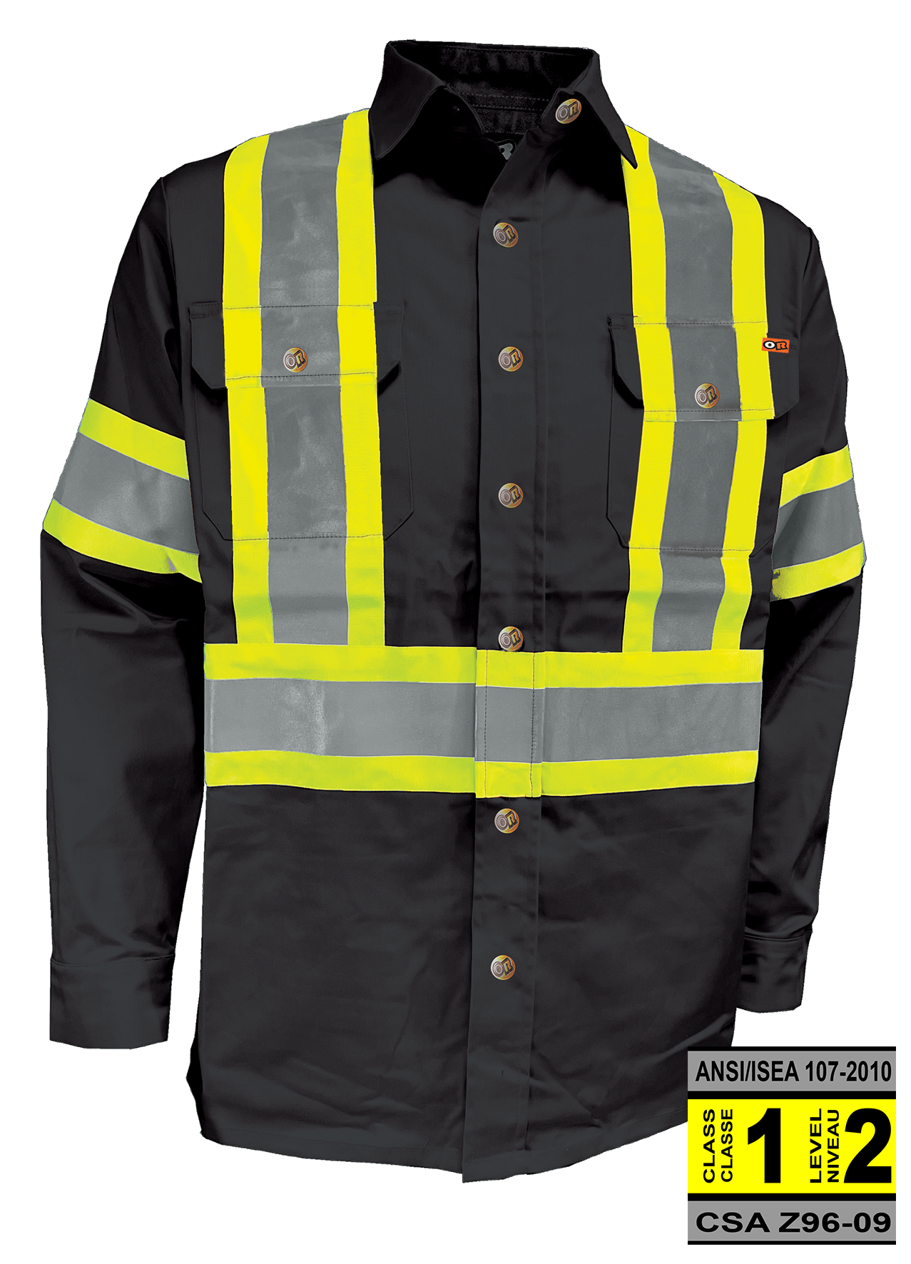 Black OR® MAEL, Hi-Vis Tape Safety Long Sleeve Shirt for wholesale on Faire0