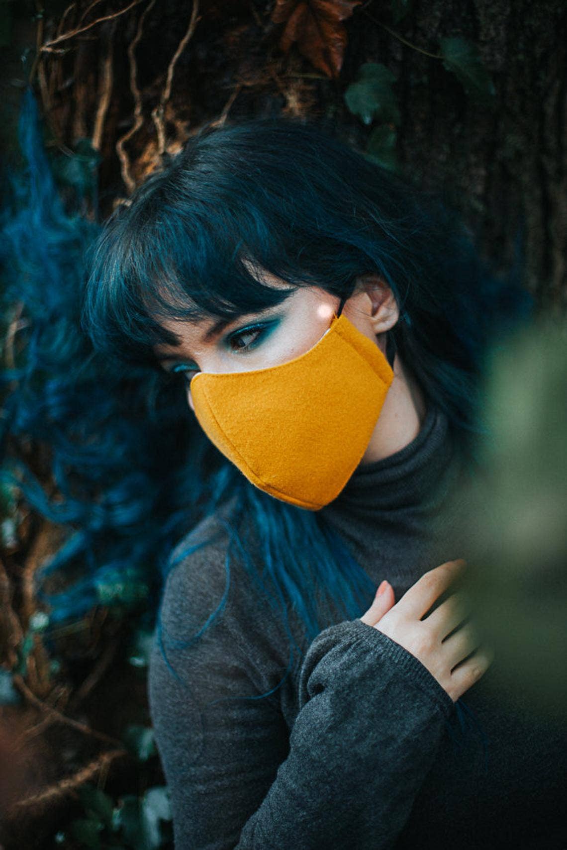 Costurero Real - Wholesale Protective Face Mask/Shield - Face Mask Yellow Fabric pocket filter washable reusable2