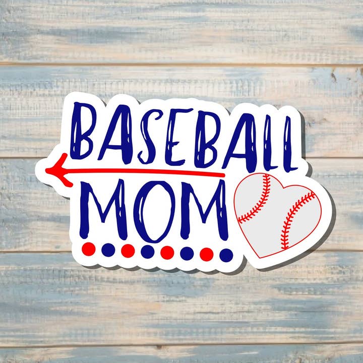 Baseball Mom Sticker, Blue and Red |Sticker or Magnet for wholesale by Handmade by Marlayna