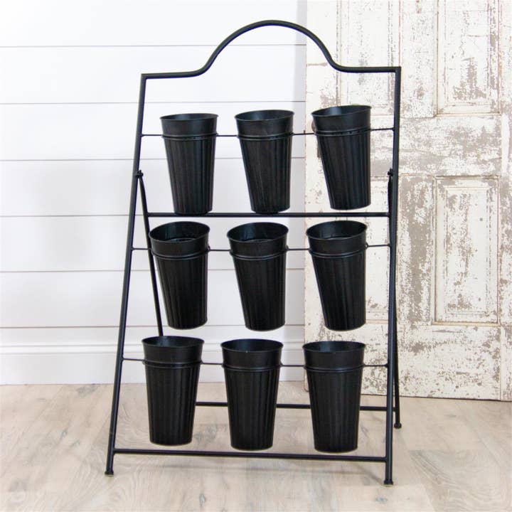 Audrey's Home & Gift - Wholesale Vase - Black Metal Flower Stem Stand (PC)