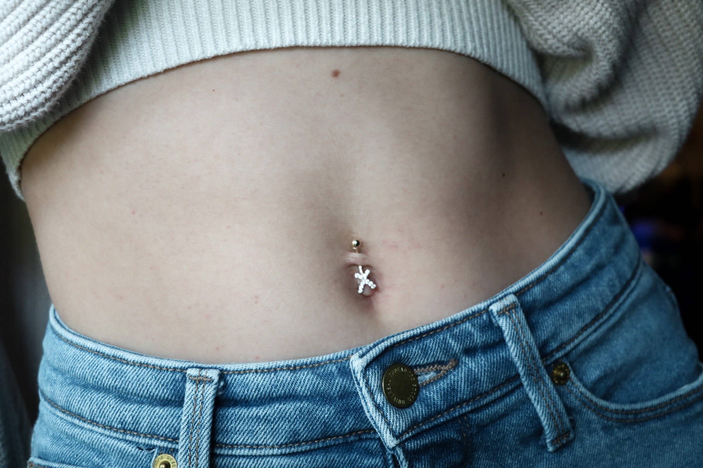 Zahav Jewelry - Wholesale Belly Ring - 14kt Solid Gold Dangle Belly Button Ring Body Jewelry3