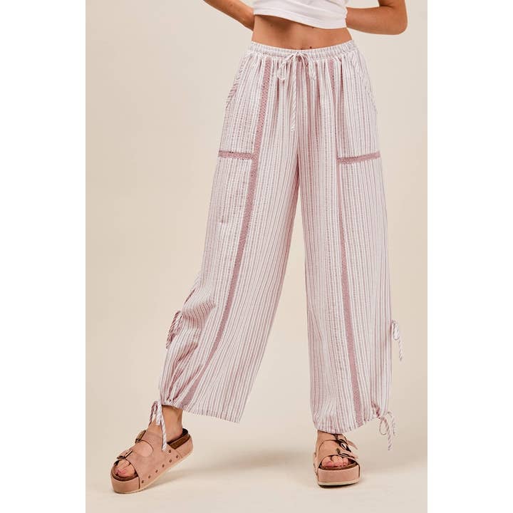 IVE - Wholesale Pants - Women's - LIGHTWEIGHT MULTI STRIPE JOGGER PANTS