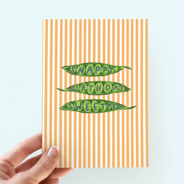 The Shelley Society - Wholesale Birthday Card - Snappy Birthday SweatPea Birthday BFFs Punny Greeting Card1