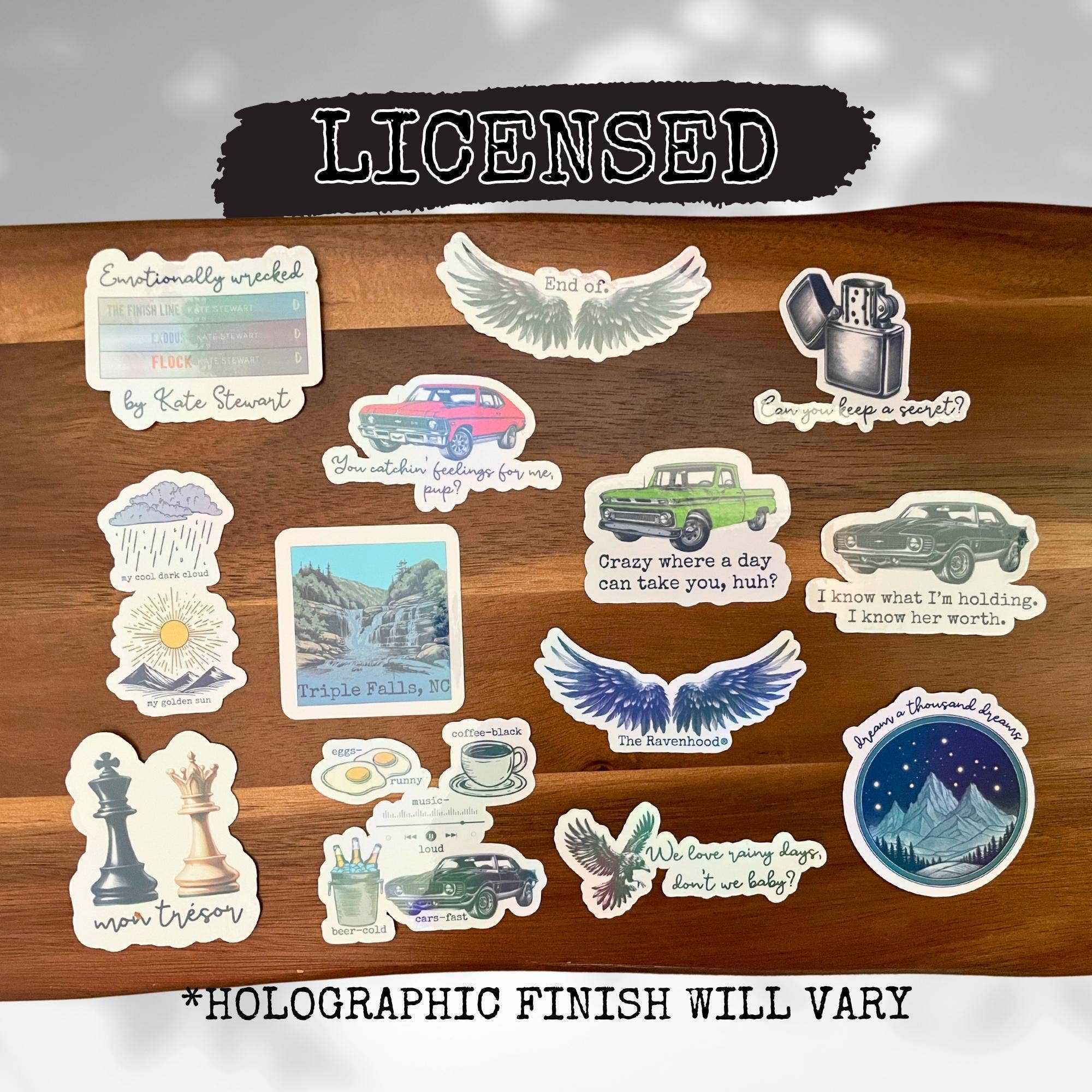 Cheeky Chick Sticker Co. - Wholesale Sticker - Ravenhood Trilogy Large Holographic Vinyl Sticker Set4