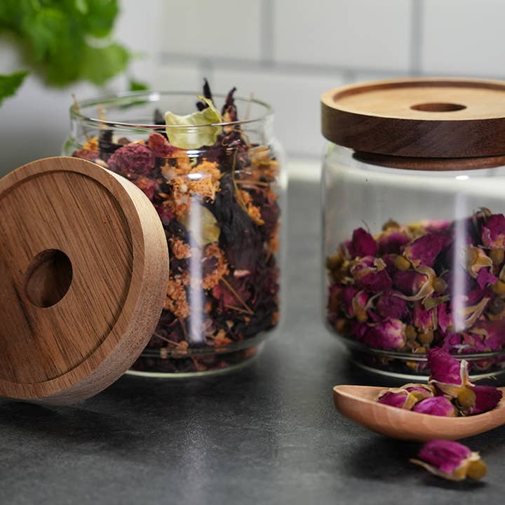 Teapro - Wholesale Jar - Teapro Glass Jar with Acacia Wooden Lid 450ml