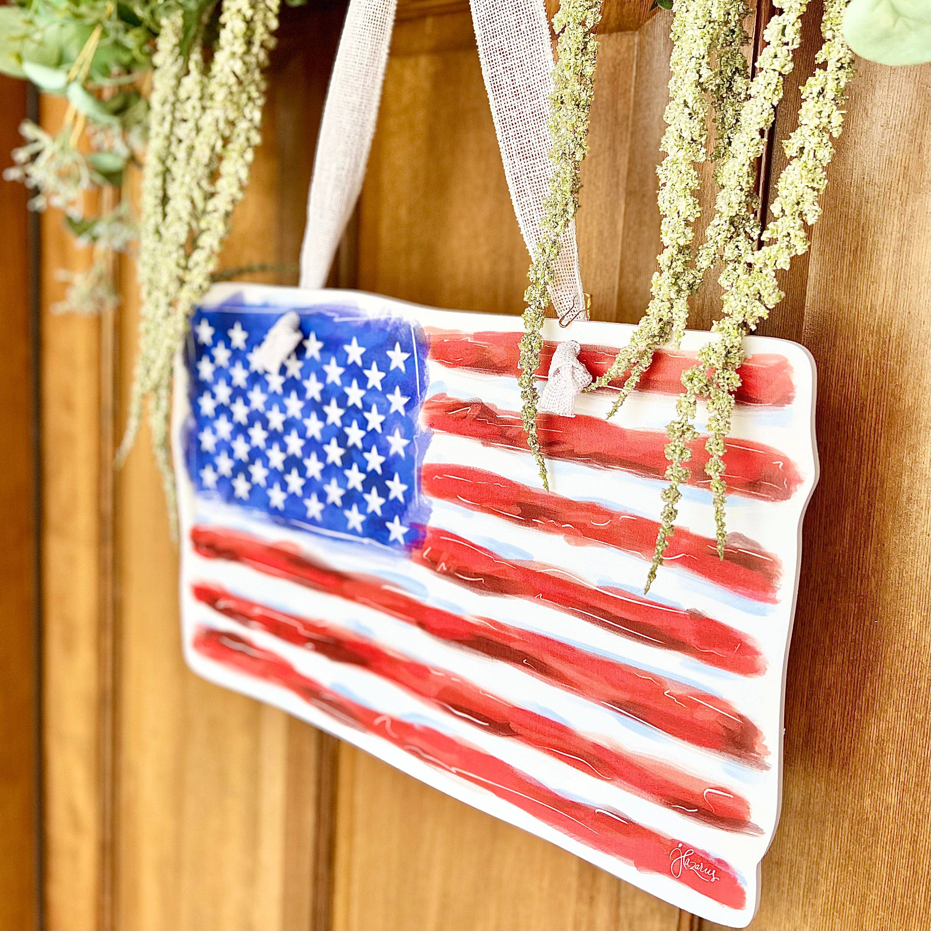 Songbird Grove Collection - Wholesale Door Hanger - American Flag Door Hanger2