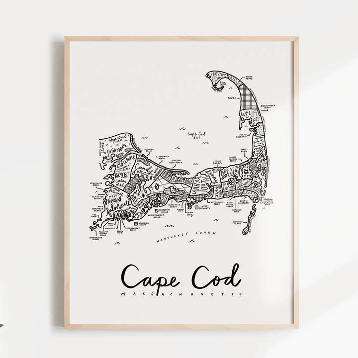 Cape Cod Map Print for wholesale by By Aleisha