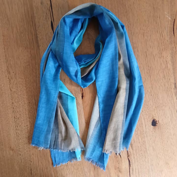 Cinnamon Creations - Wholesale Scarf – Women's - Blending Striped Dye - Pure Cotton Scarf 160281