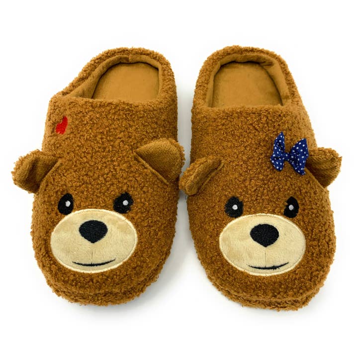 Bear Hug | Women's Slip On Anti-Skid Fuzzy Slippers for wholesale by Oooh Yeah/Sock It Up/Oooh Geez Slippers
