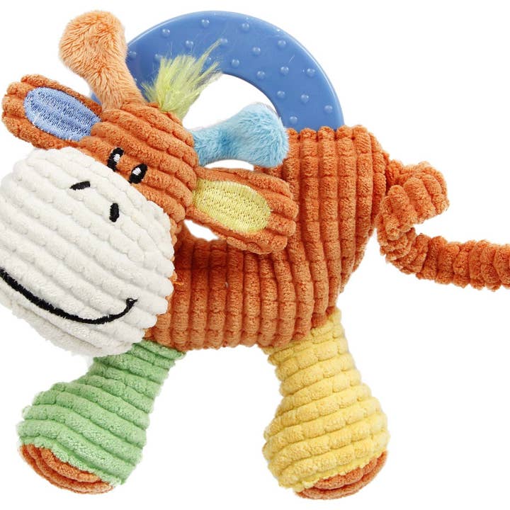 Nature Checkout Inc – Engroshandel Tøjdyr - Hund – Pet Life 'Moo-cifier' plysknirkende og gummitændende legetøj til nyfødte hvalpehunde1