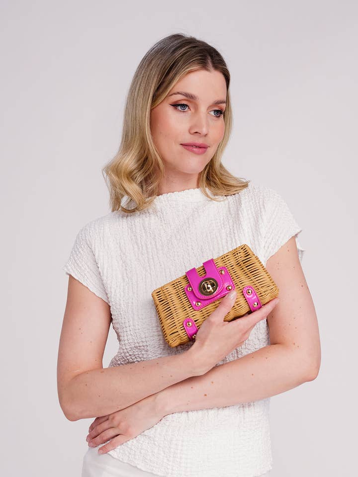 Lulu Clutch Bag - Hot Pink for wholesale by Pia Rossini Ltd