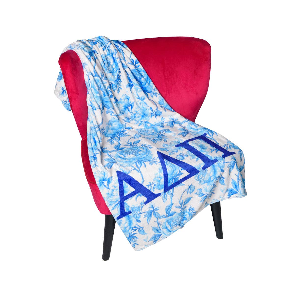 Over The Moon Greek - Wholesale Throw Blanket - Sorority Floral Minky Blanket0